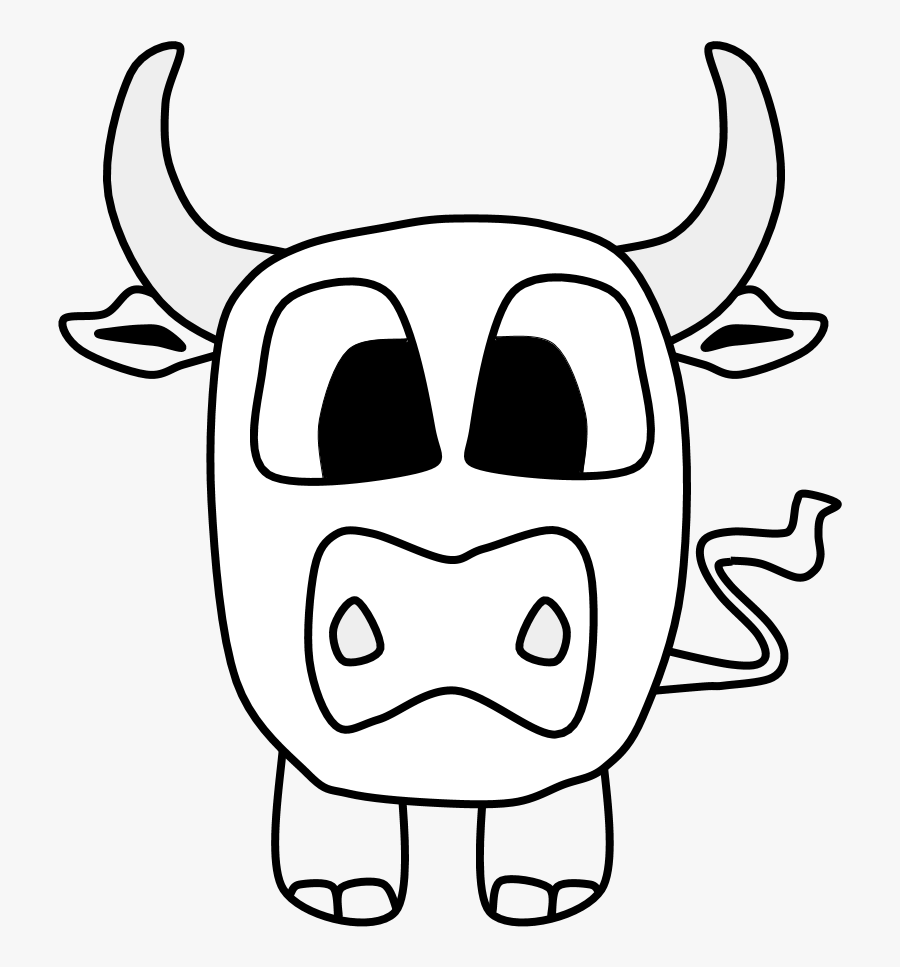 Bull, Big Eyes, Black And White, Cartoon Animal, Png - Bull With Big Eyes Cartoon, Transparent Clipart