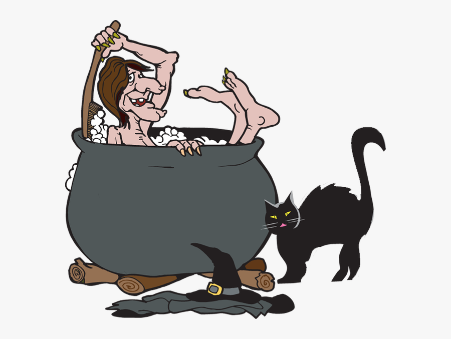 Witch In Bath, Transparent Clipart