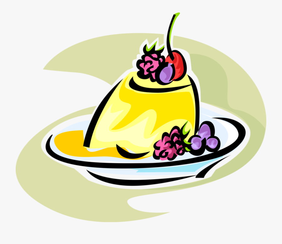 Vector Illustration Of Lemon Jello Mold Dessert With - Sobremesa Vetor Png, Transparent Clipart