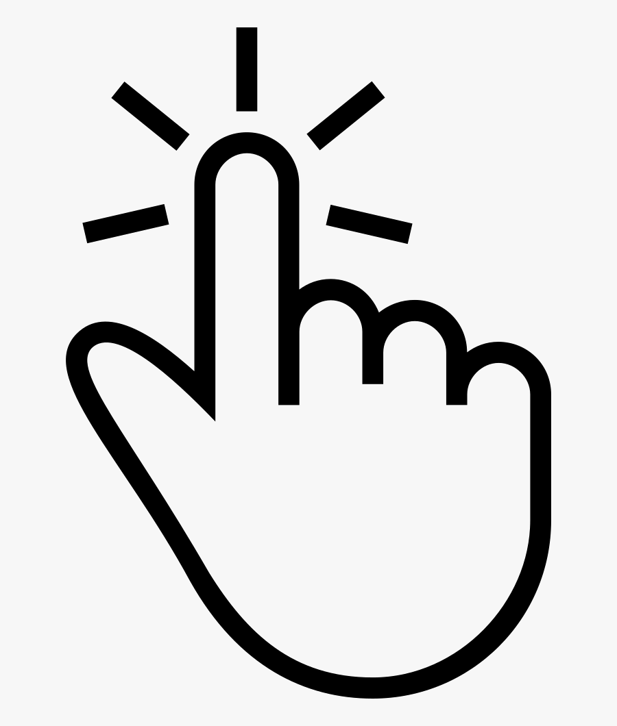 One Finger Tap Gesture Of Outlined Hand Symbol Comments - Finger Click Icon Png, Transparent Clipart