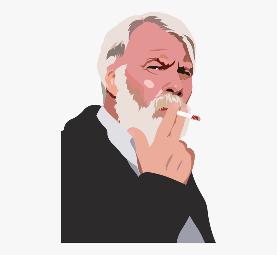 Art,facial Hair,chin - Old Man Smoking Png, Transparent Clipart