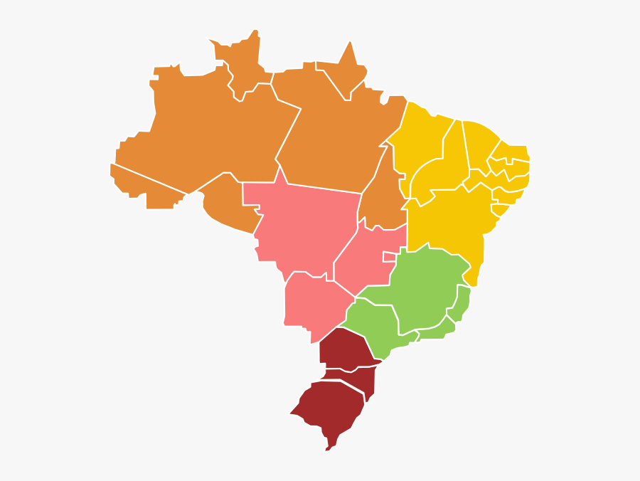 Brazil Map Vector Free Download Clipart , Png Download - Mapa Do Brasil Para Apresentação, Transparent Clipart