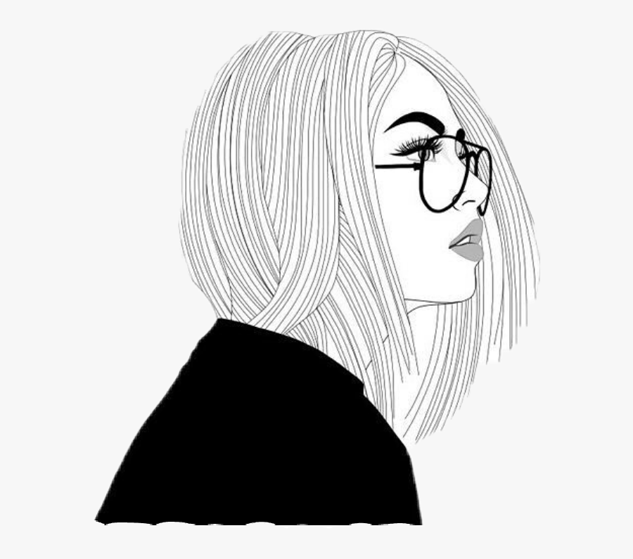 Tumbler Drawing Transparent Png Clipart Free Download - Girl Drawings With Glasses, Transparent Clipart