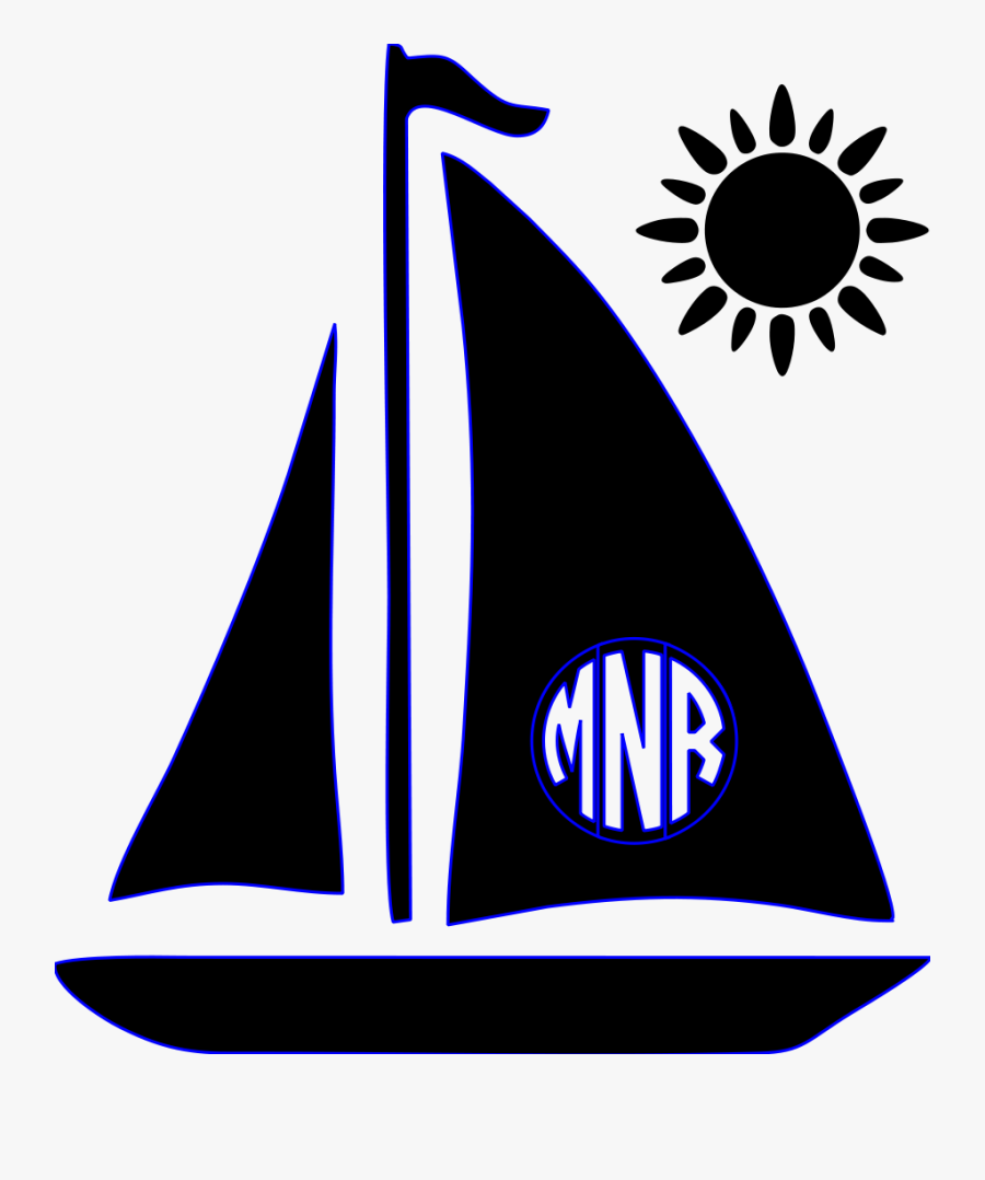 Transparent Monogram Clipart - Sailboat Clipart Monogram, Transparent Clipart