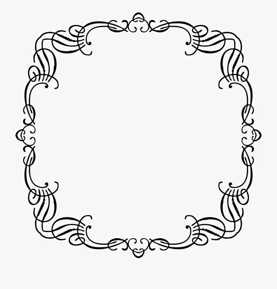 Flourishes Clipart French - Vintage French Frame Floral, Transparent Clipart
