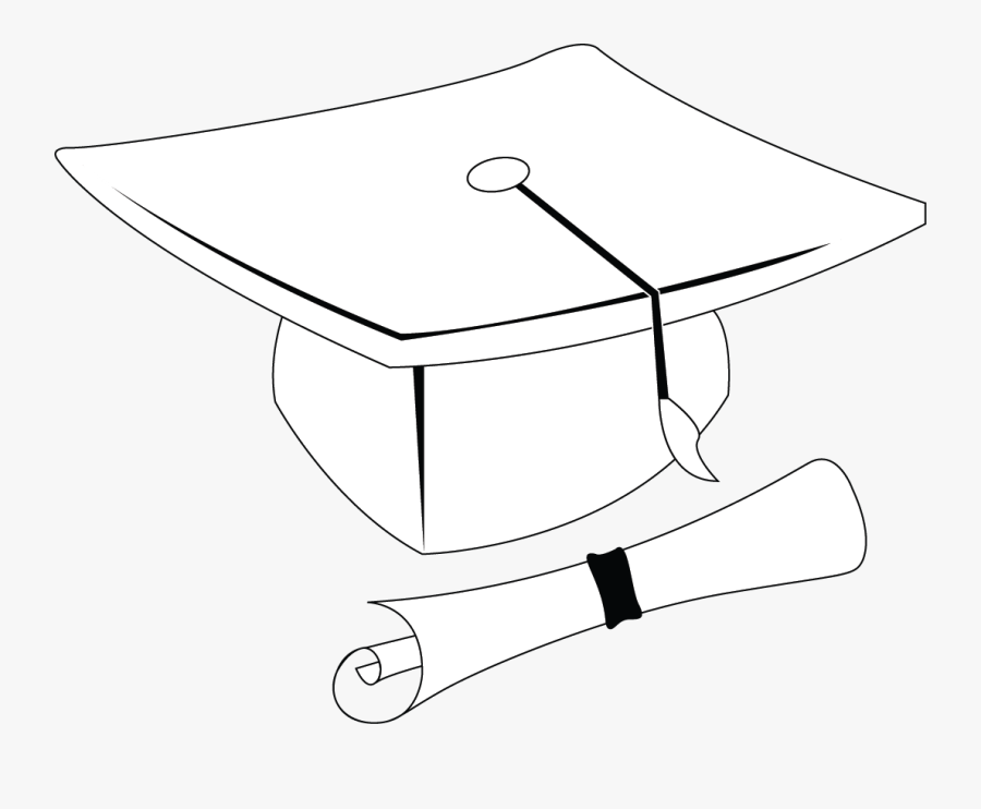 Graduation Cap And Scroll - Cartoon, Transparent Clipart