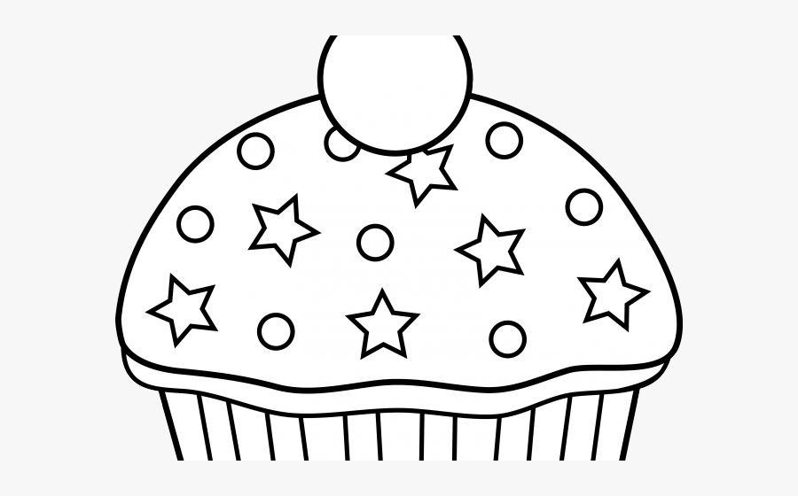 Vanilla Cupcake Clipart Clear Background - Cake Clipart Black And White Png, Transparent Clipart