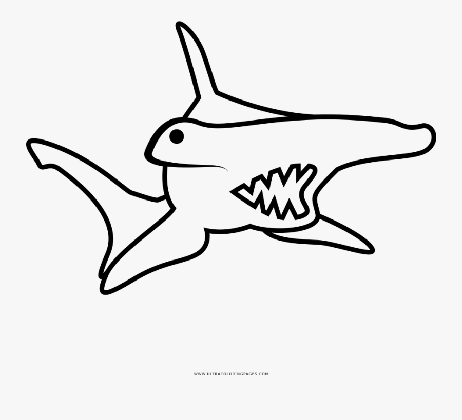 Hammerhead Shark Coloring Page Pages Excellent Full - Tiburon Martillo Para Colorear, Transparent Clipart