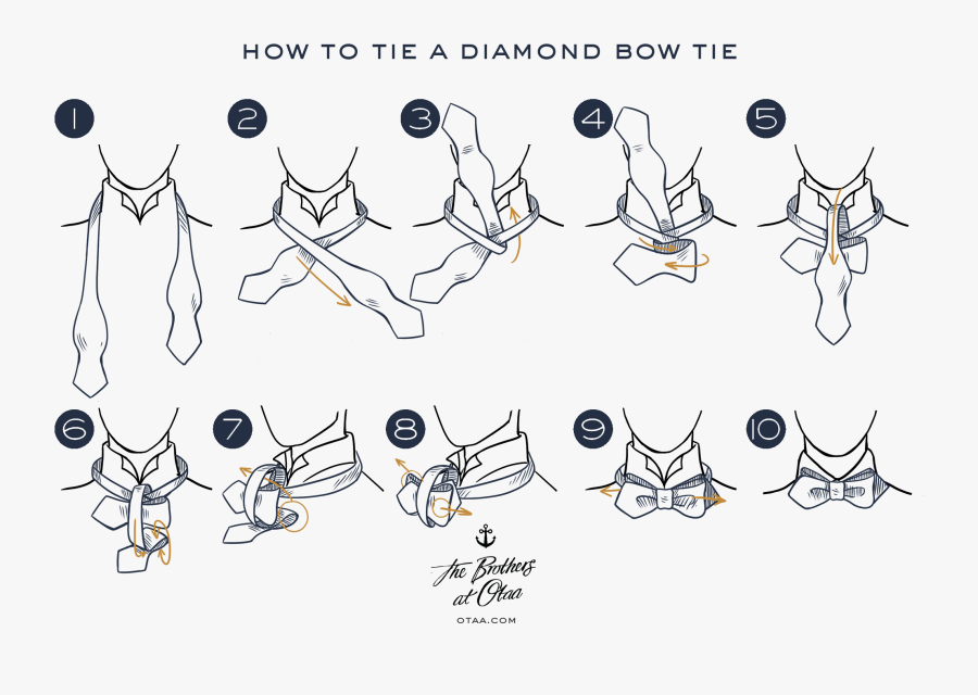 How To Tie A Diamond Bow Tie - Diamond Bow Tie Knot, Transparent Clipart