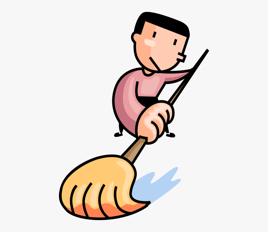 Vector Illustration Of School Janitor Custodian With - Oakland A's Sweep Yankees, Transparent Clipart