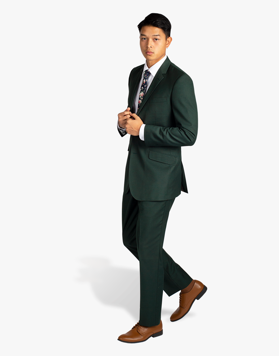 Transparent Man In A Suit Png - Green Suit Blue Tie, Transparent Clipart