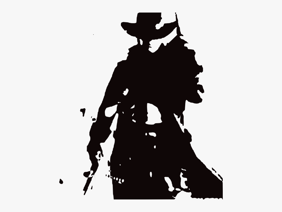 Clip Art At Clker - Black And White Cowboy Png, Transparent Clipart