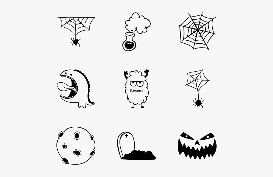 Handmade Halloween Icons - Halloween White Flat Icon Png, Transparent Clipart