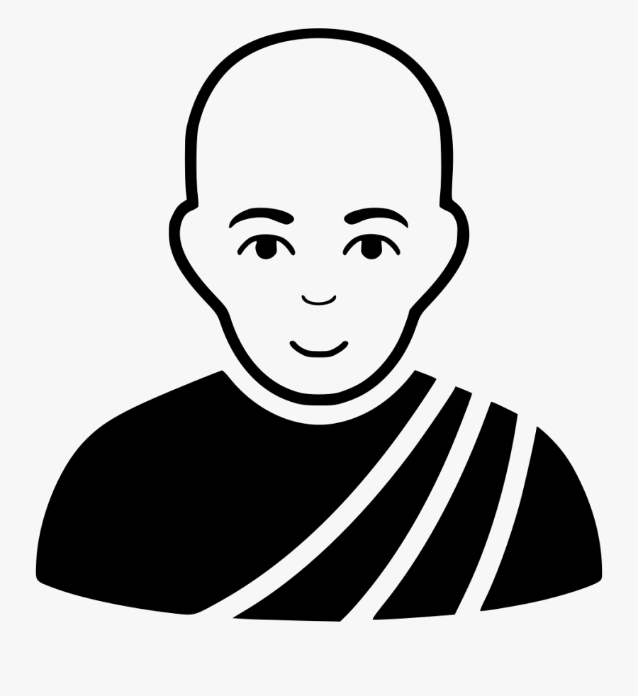Face,facial Expression,cheek,line Art,head,black And - Monk Symbols, Transparent Clipart