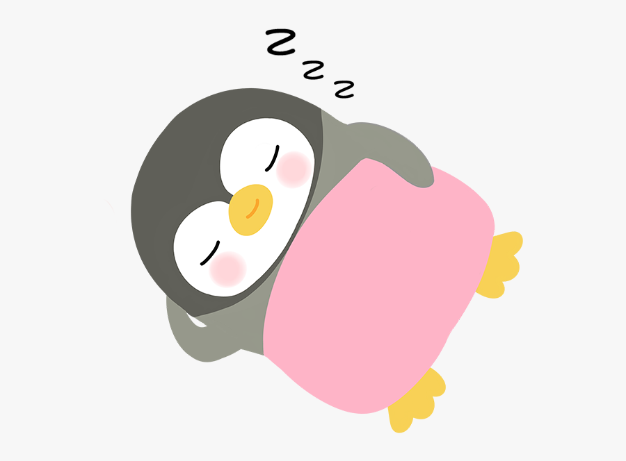 #penguin #cute #sleeping #goodnight #ftestickers - Sleeping Penguin Cartoon, Transparent Clipart
