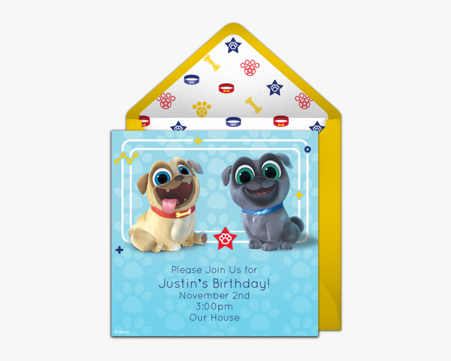 Puppy Dog Pals Birthday Party Invitations, Transparent Clipart