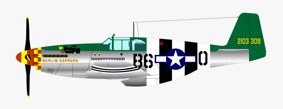 Propeller Driven Aircraft,flap,airliner - P51 Mustang Clipart, Transparent Clipart