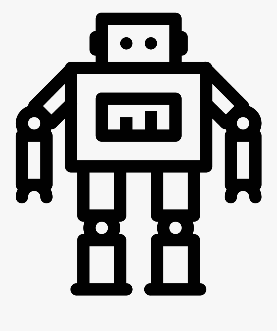 Vector Blueprint Robot Vector Freeuse Stock - Robot Vector Bw, Transparent Clipart