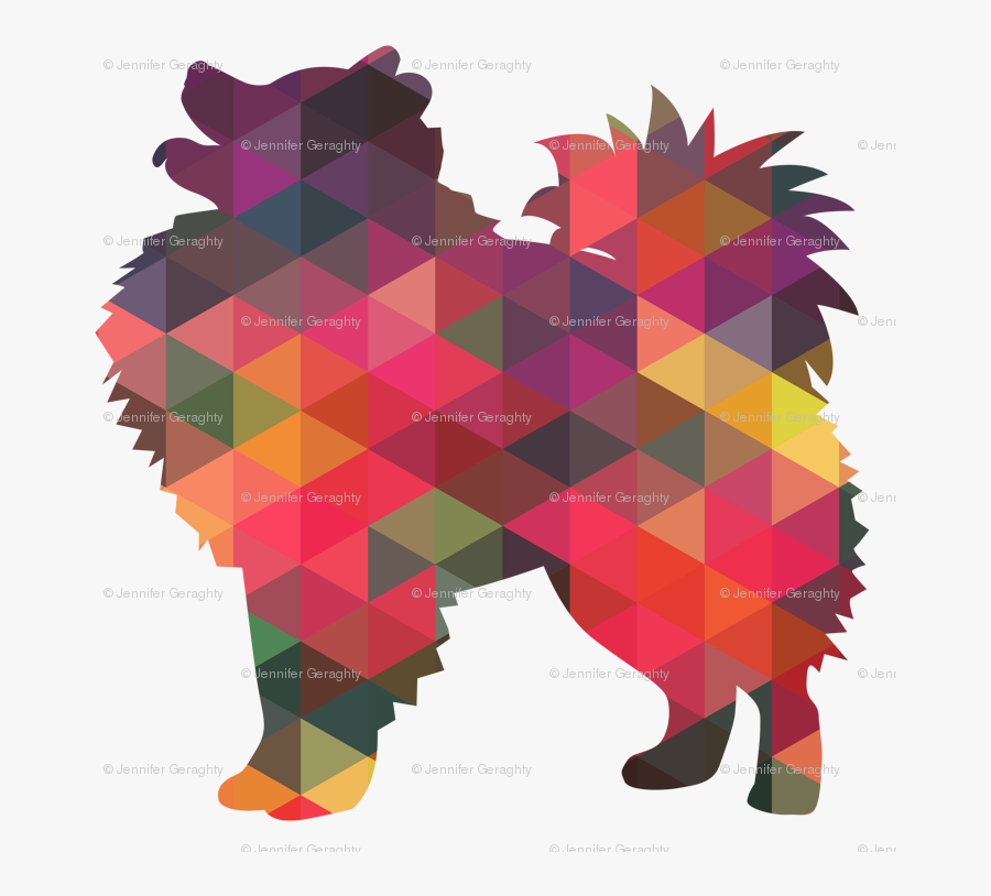 American Eskimo Geometric Pattern Multi Fabric - American Eskimo Dog, Transparent Clipart