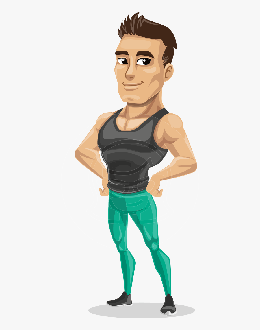 Gym Clipart Strong Man - Cartoon Fitness Png , Free Transparent Clipart