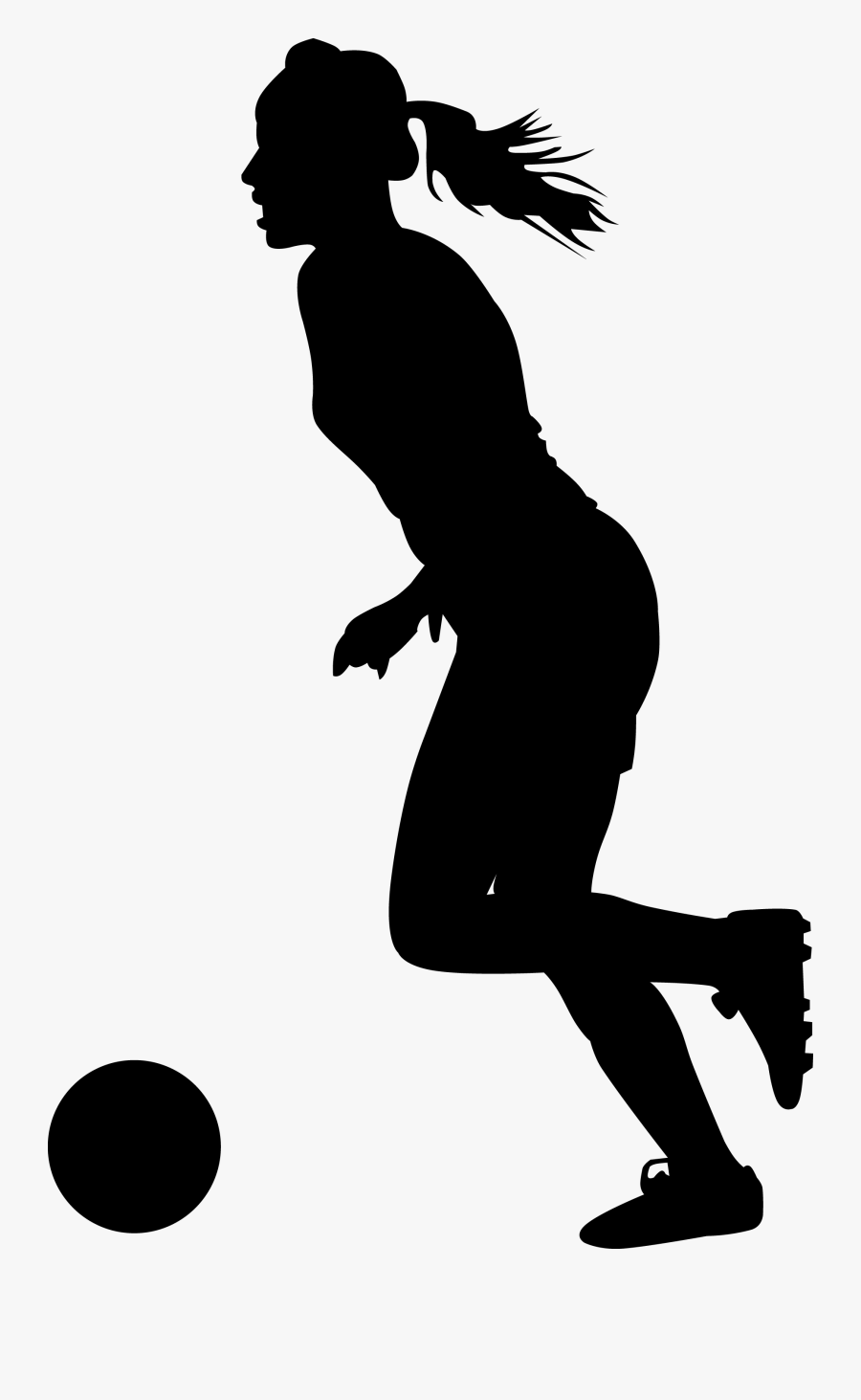 Transparent Women"s Soccer Clipart - Silhouette Female Soccer Png, Transparent Clipart