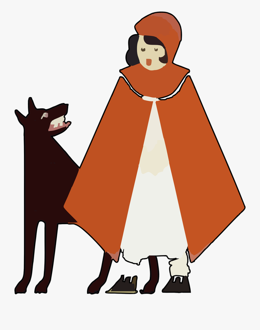 Little Red Riding Hood Wolf Png Image - Little Red Riding Hood Cartoon Transparent, Transparent Clipart