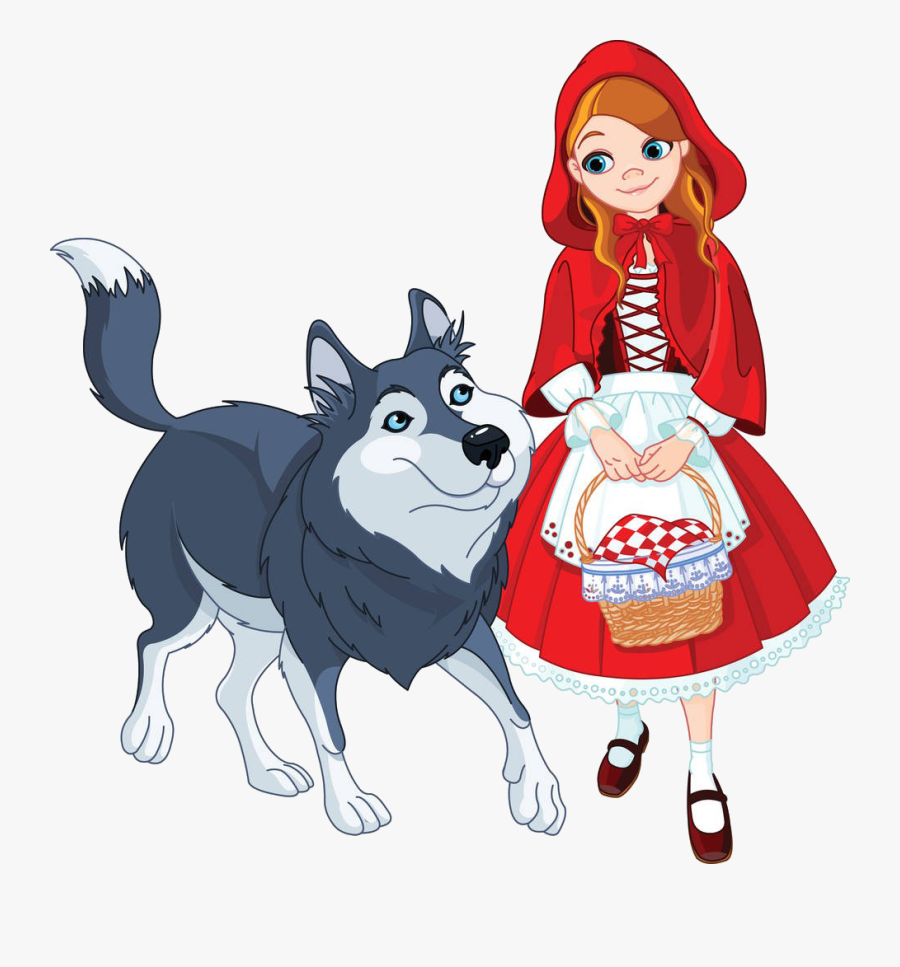 Big Bad Wolf Little Red Riding Hood Clip Art - Little Red Riding Hood Drawing, Transparent Clipart