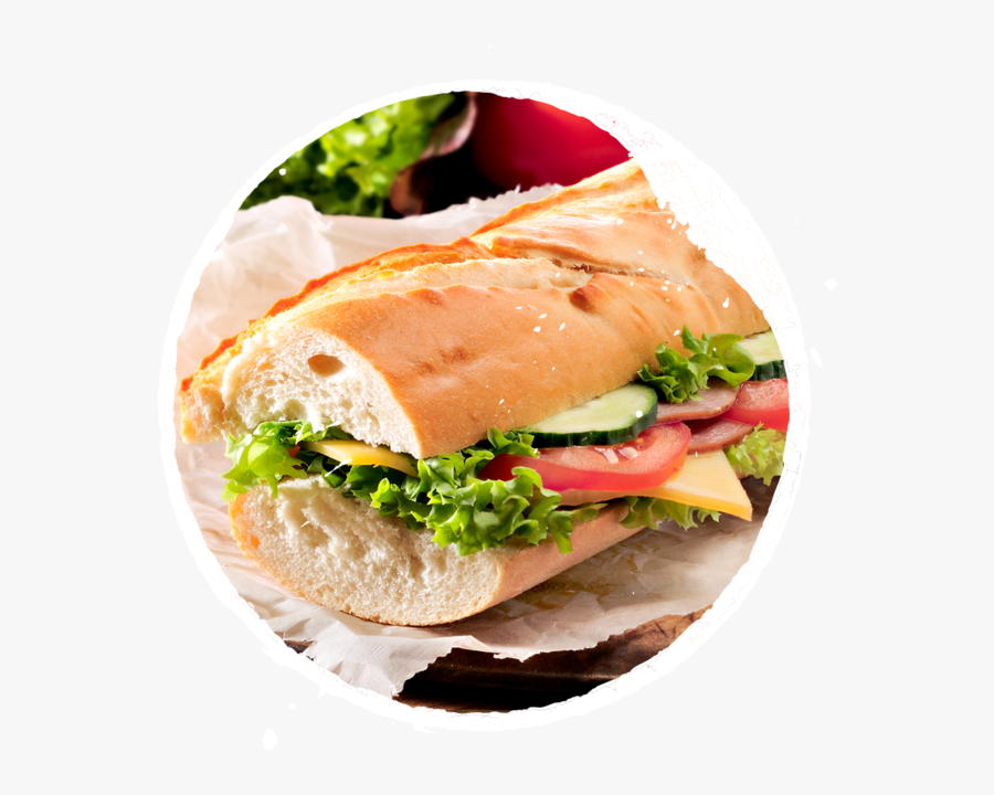 Sandwich Clipart Baguette Sandwich - Ham & Cheese Baguette Sandwich, Transparent Clipart