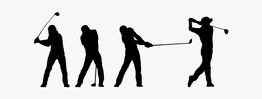 Golf Clubs Silhouette Golf Tees - Golf Silhouette Swinging, Transparent Clipart