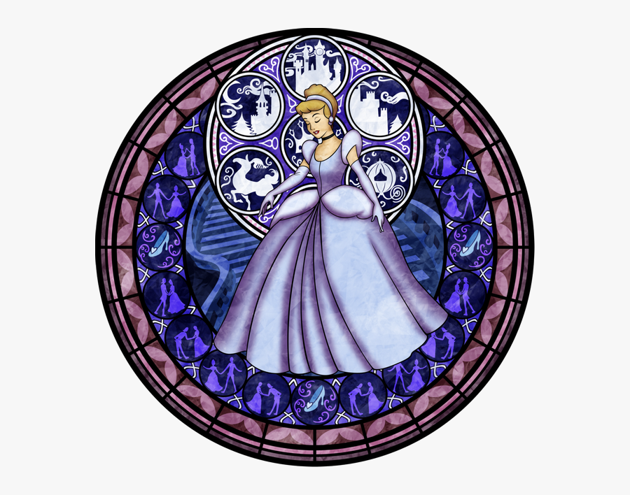 Kingdom Ariel Belle Window Hearts Iii Clipart - Kingdom Hearts Stained Glass Cinderella, Transparent Clipart