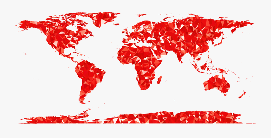 Red,world,world Map - High Resolution World Map Vector Png, Transparent Clipart