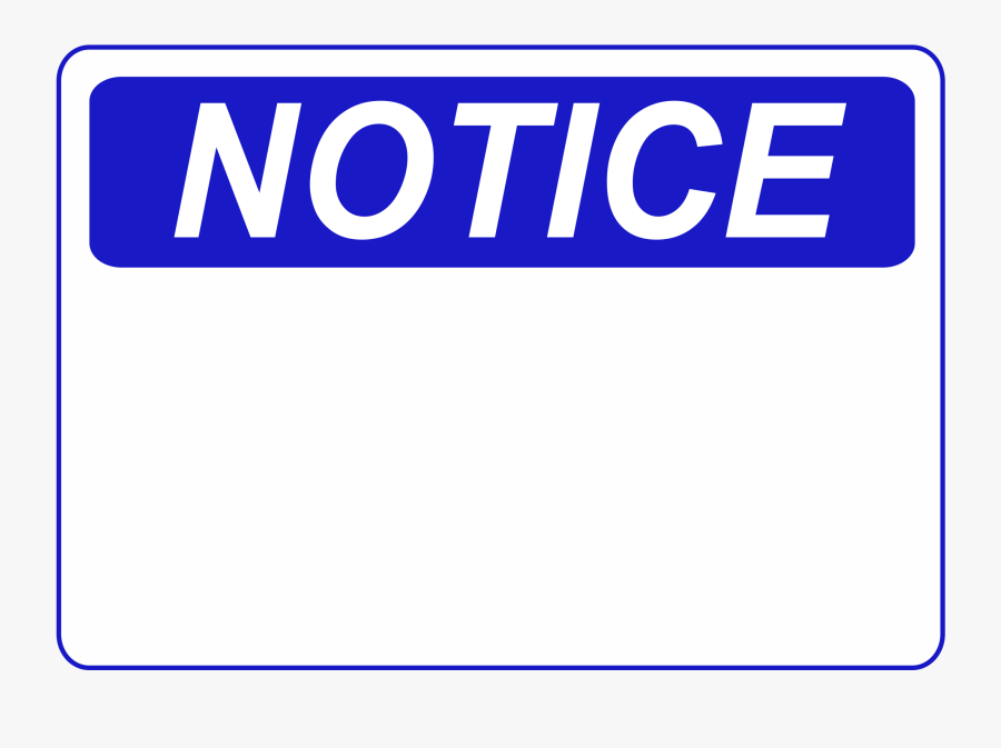 Free Clipart - Notice - Blank - Rfc1394 - Blank Notice Sign Png, Transparent Clipart