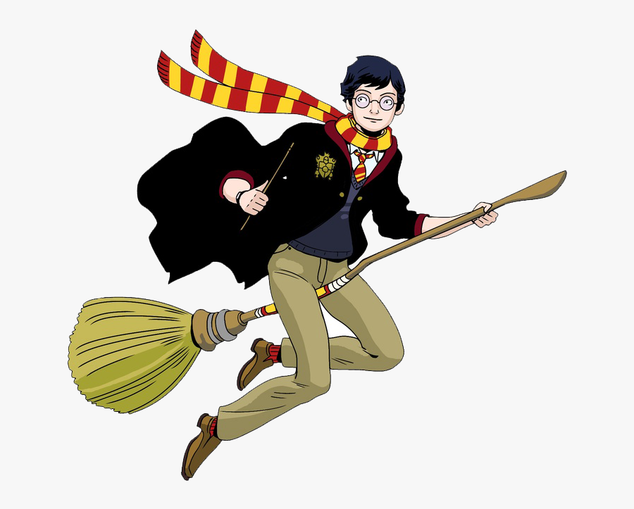 Hp Right - Harry Potter On Broom Clip Art, Transparent Clipart