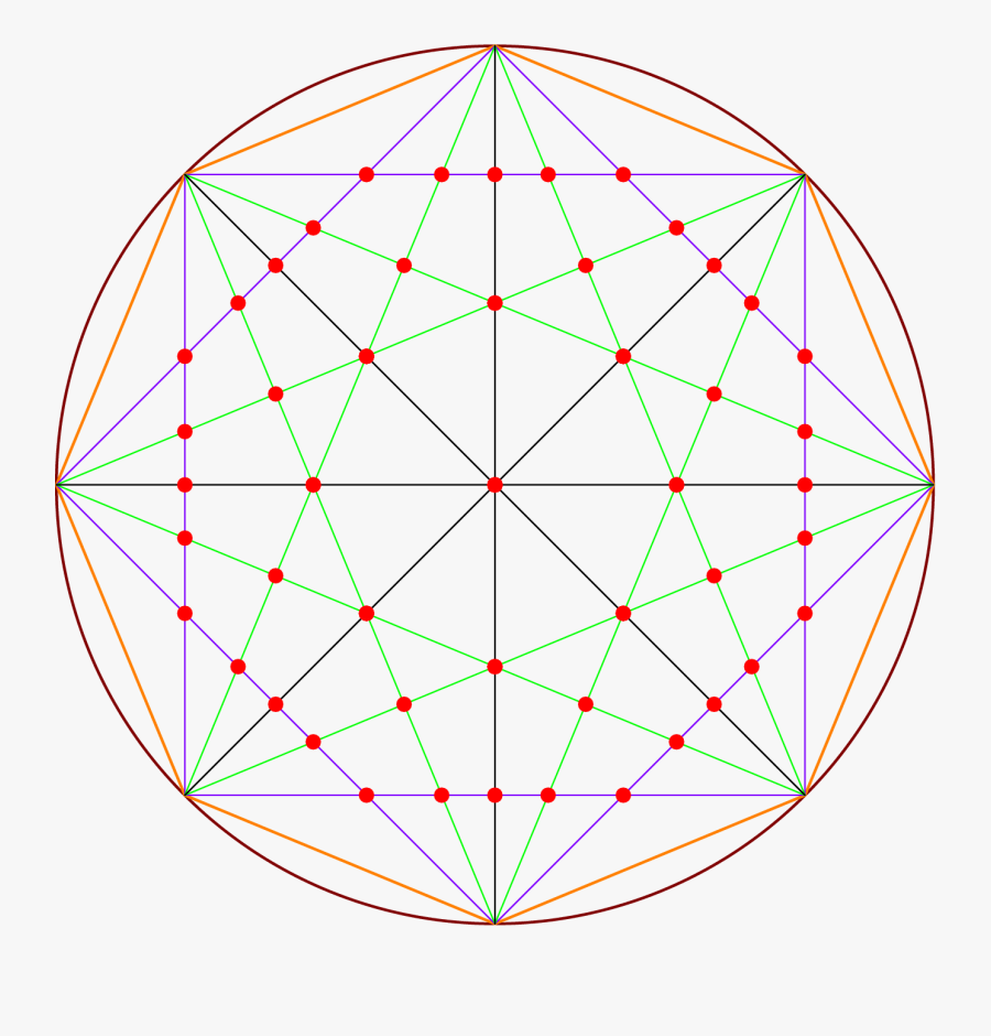 Diagonals Of Octagon - All Diagonals Drawn In Octagon, Transparent Clipart