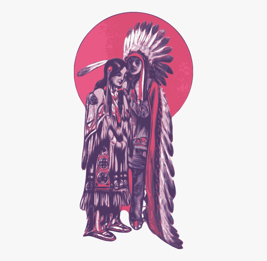 Native American Couple Clip Art - Native American Couples, Transparent Clipart