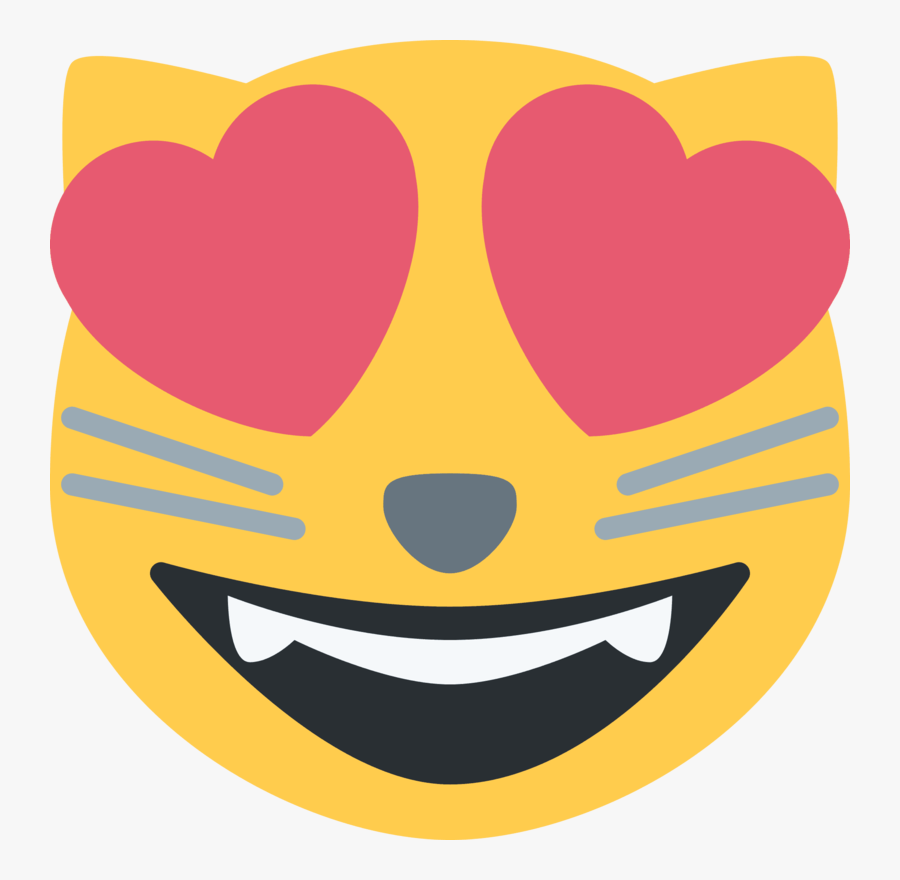 Emoji Cat Heart Eyes Png - Cat Heart Eyes Emoji, Transparent Clipart