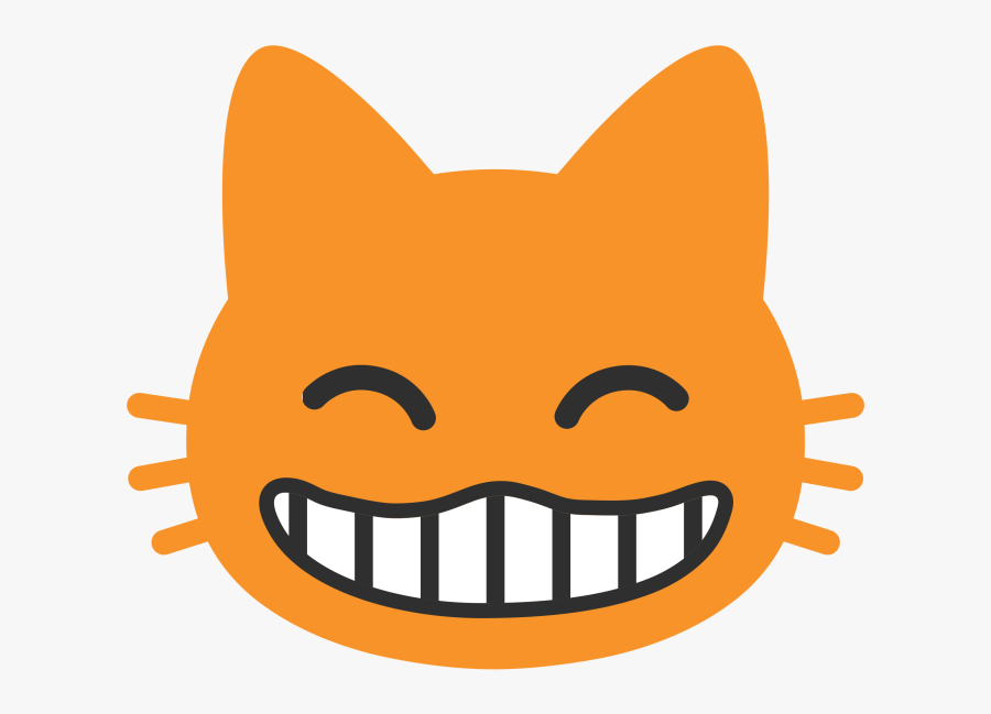 This Text Was Added Here Automatically, To Create Vertical - Android Grinning Cat Emoji, Transparent Clipart