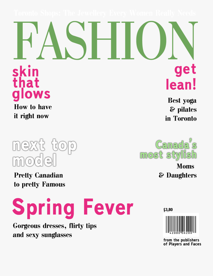 Clip Art Template Trisa Moorddiner Co - Fashion Magazine Cover Template Png, Transparent Clipart