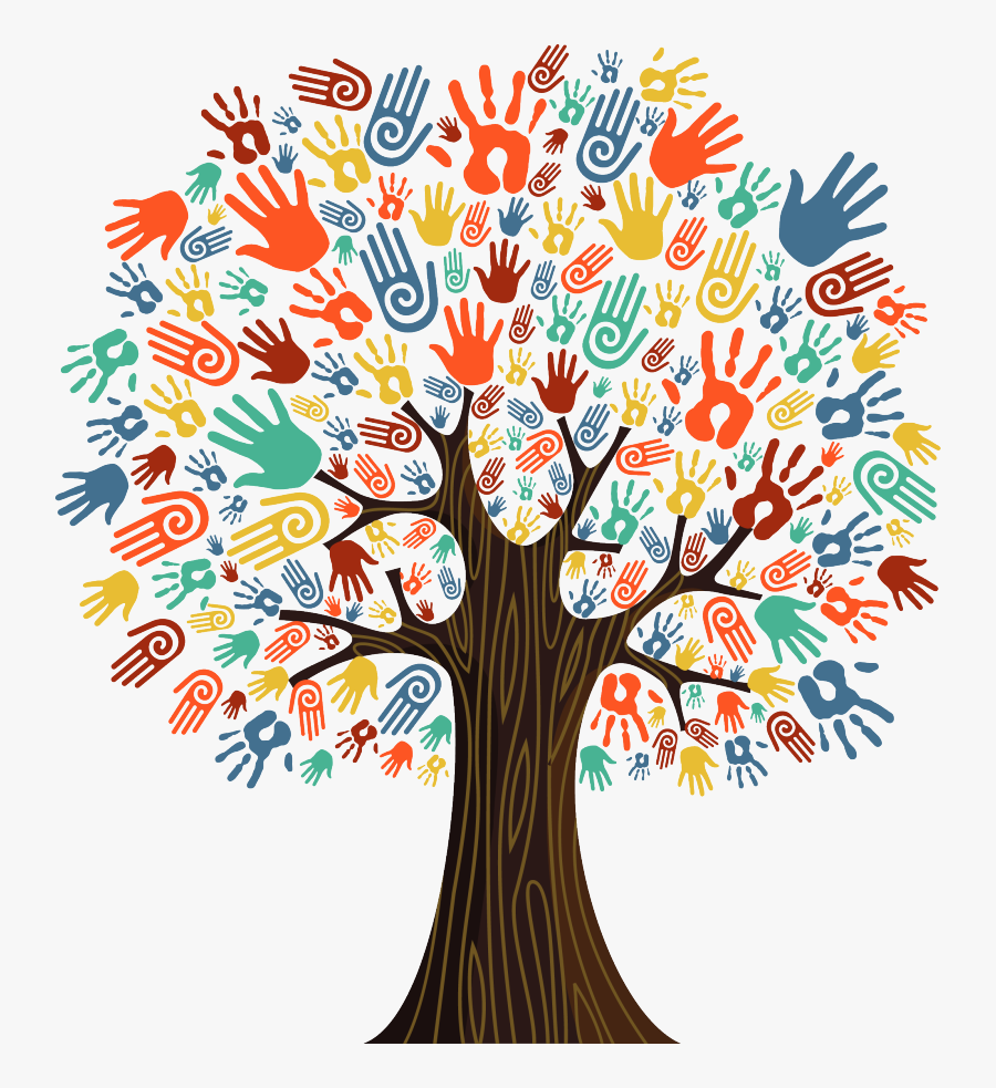 Tree With Hand Prints, Transparent Clipart