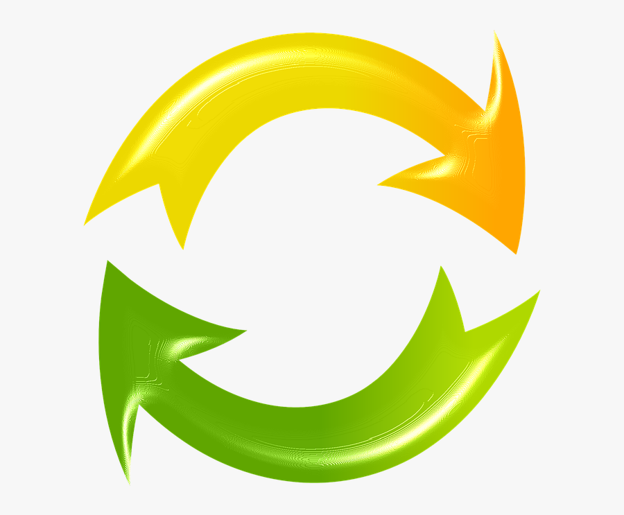 Refresh Reload Cycle Arrows Green Yellow - Cycle Arrows Png, Transparent Clipart