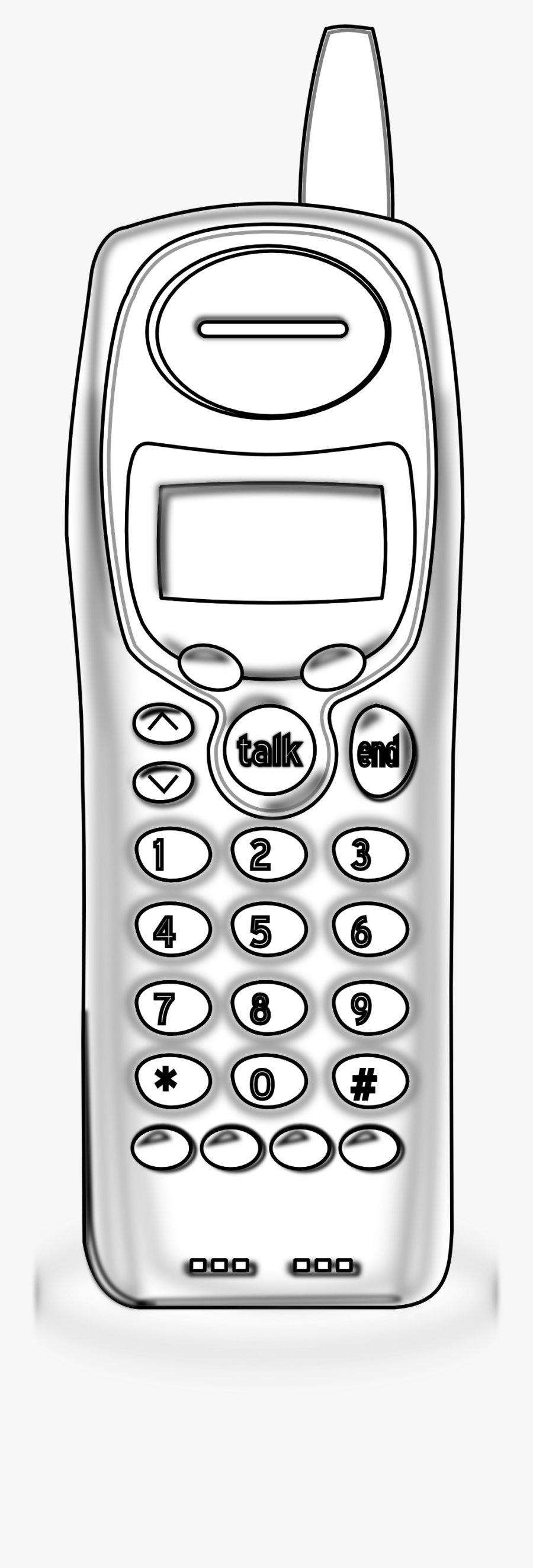 Retro Clipart Cell Phone - Cordless Phone Coloring Page, Transparent Clipart