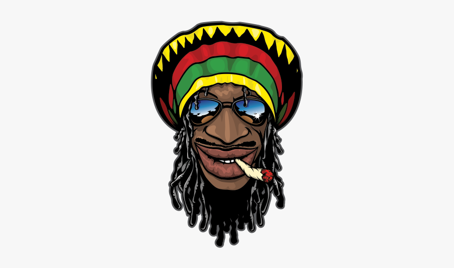 Printed Vinyl Man Smoking - Jamaican Smoking Weed Cartoon, Transparent Clipart