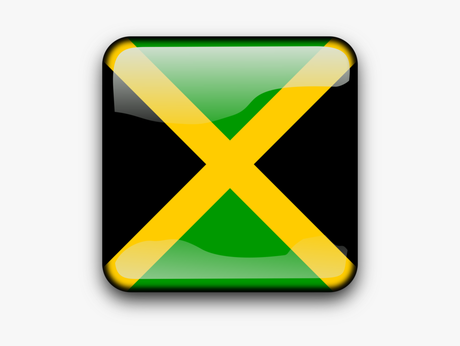 Square,symbol,yellow - Flag Of Jamaica, Transparent Clipart