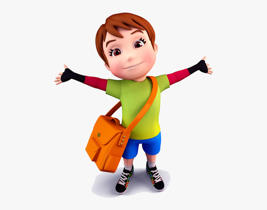 School Student With School Bag Clipart, Transparent Clipart