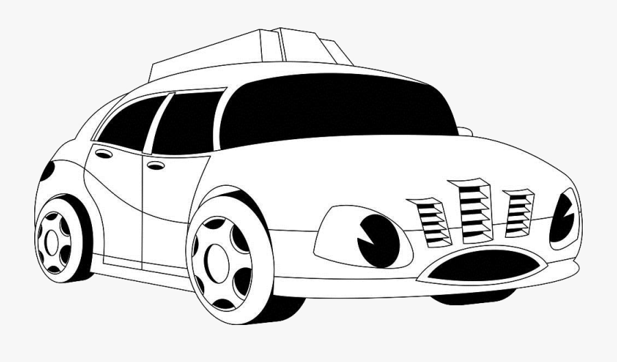 Picture Freeuse Stock Hand Painted Police Car - Police Car Cartoon Drawing, Transparent Clipart