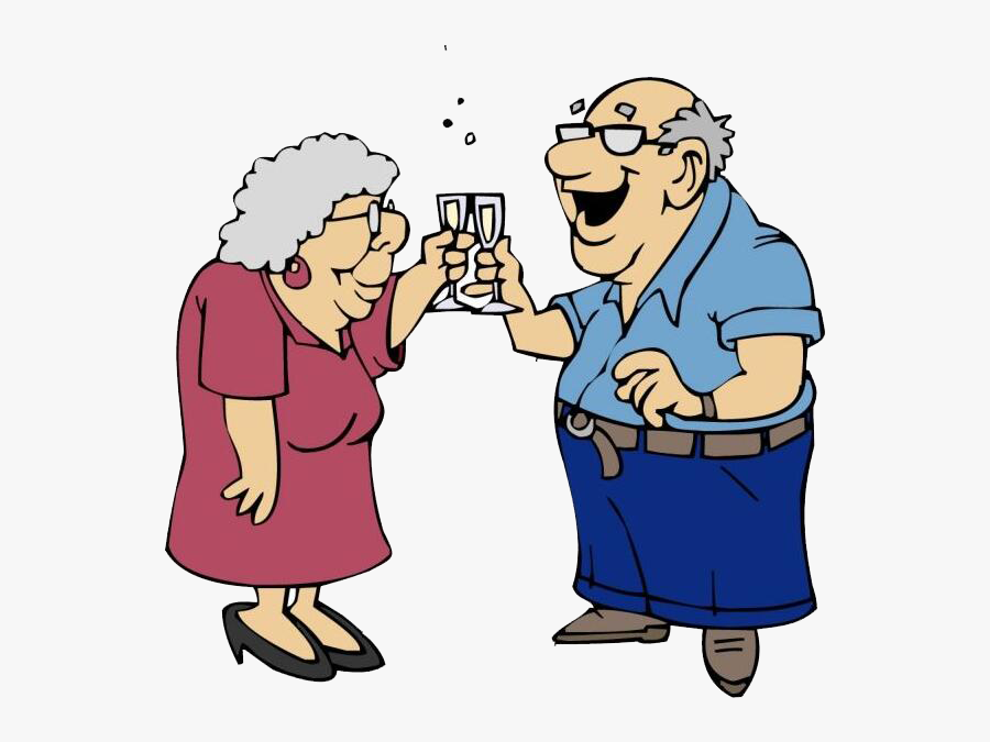 Couple Cartoon Old Age - Funny Jokes On Father In Law, Transparent Clipart