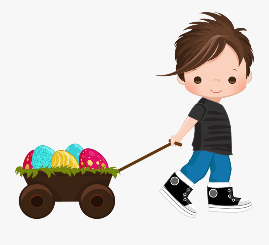 Easter Clipart Boy - Easter Egg Hunt Clipart, Transparent Clipart