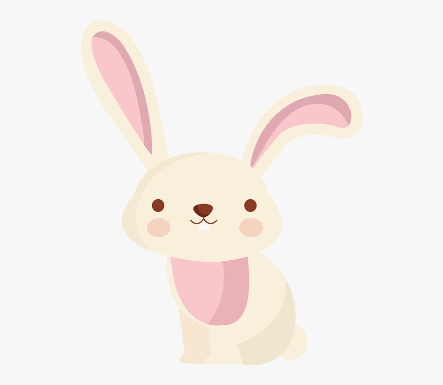 Cute Little Illustration Cartoon Vector Rabbit Easter - Domestic Rabbit, Transparent Clipart
