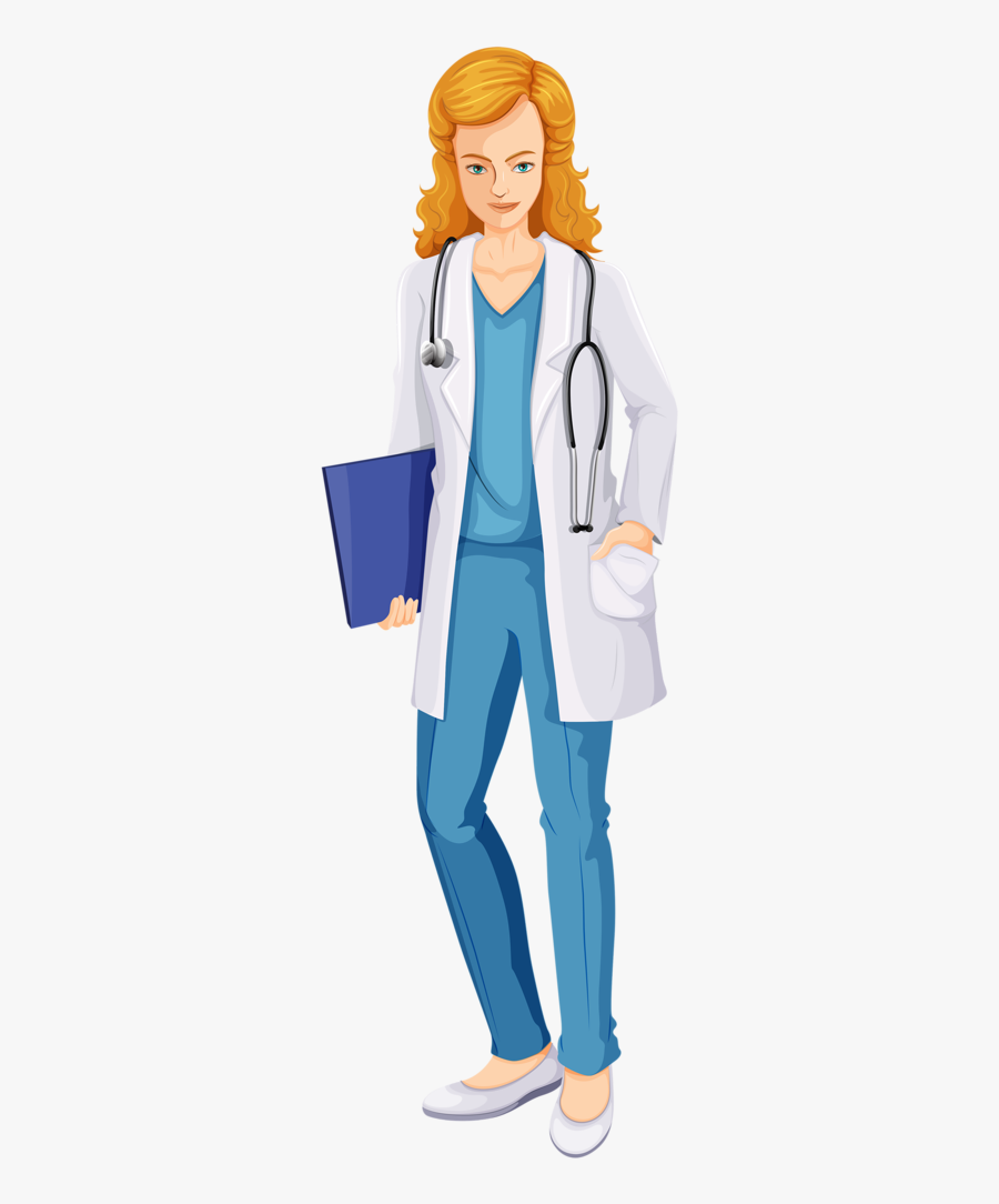 Female Doctor Cartoon Blonde - Easy Drawing Of A Girl Doctor, Transparent Clipart