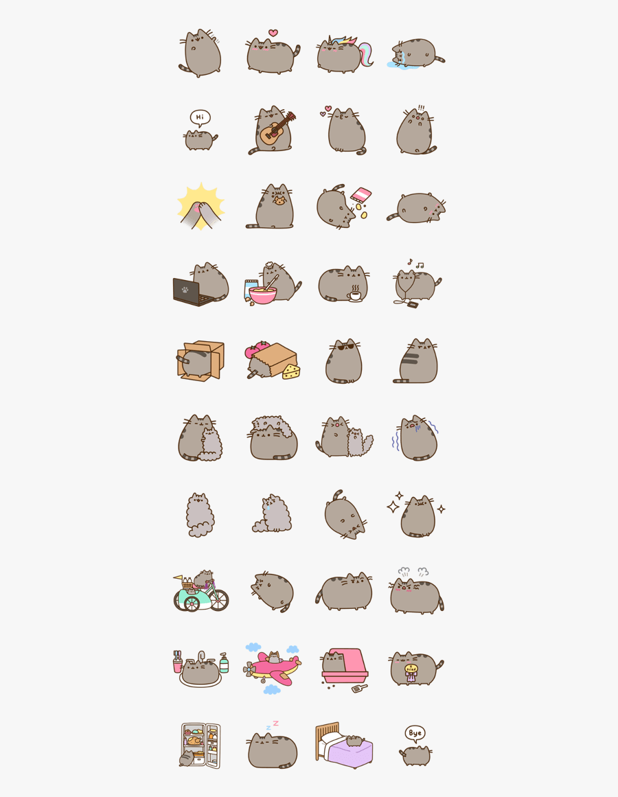 Pusheen Cat Stickers Line , Free Transparent Clipart - ClipartKey